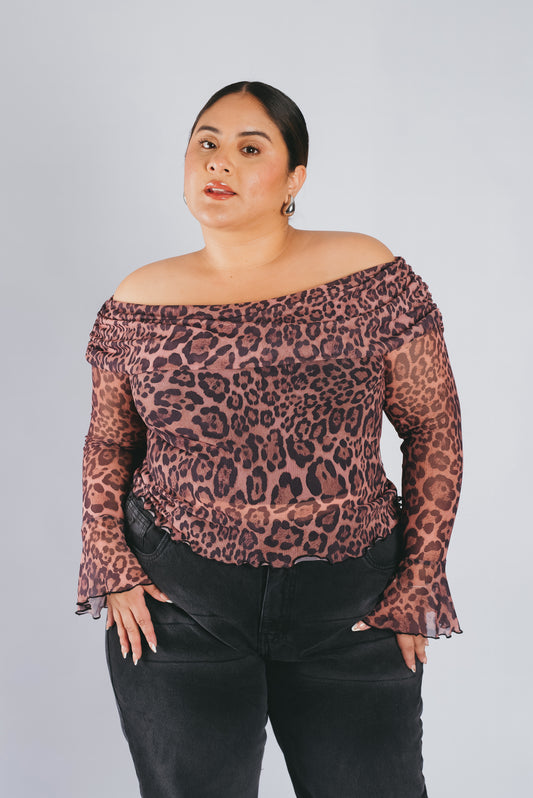 BLUSA HANNAH - LEOPARDO CAMEL