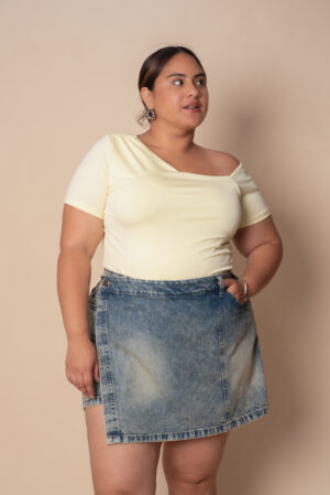 FALDA SHORT ASIMETRICO - OXIDO 1 Falda Short Asimétrico